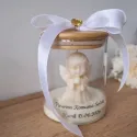 Świeca z aniołkiem w szkle – personalizowany prezent na Chrzest i Komunię prezent handmade